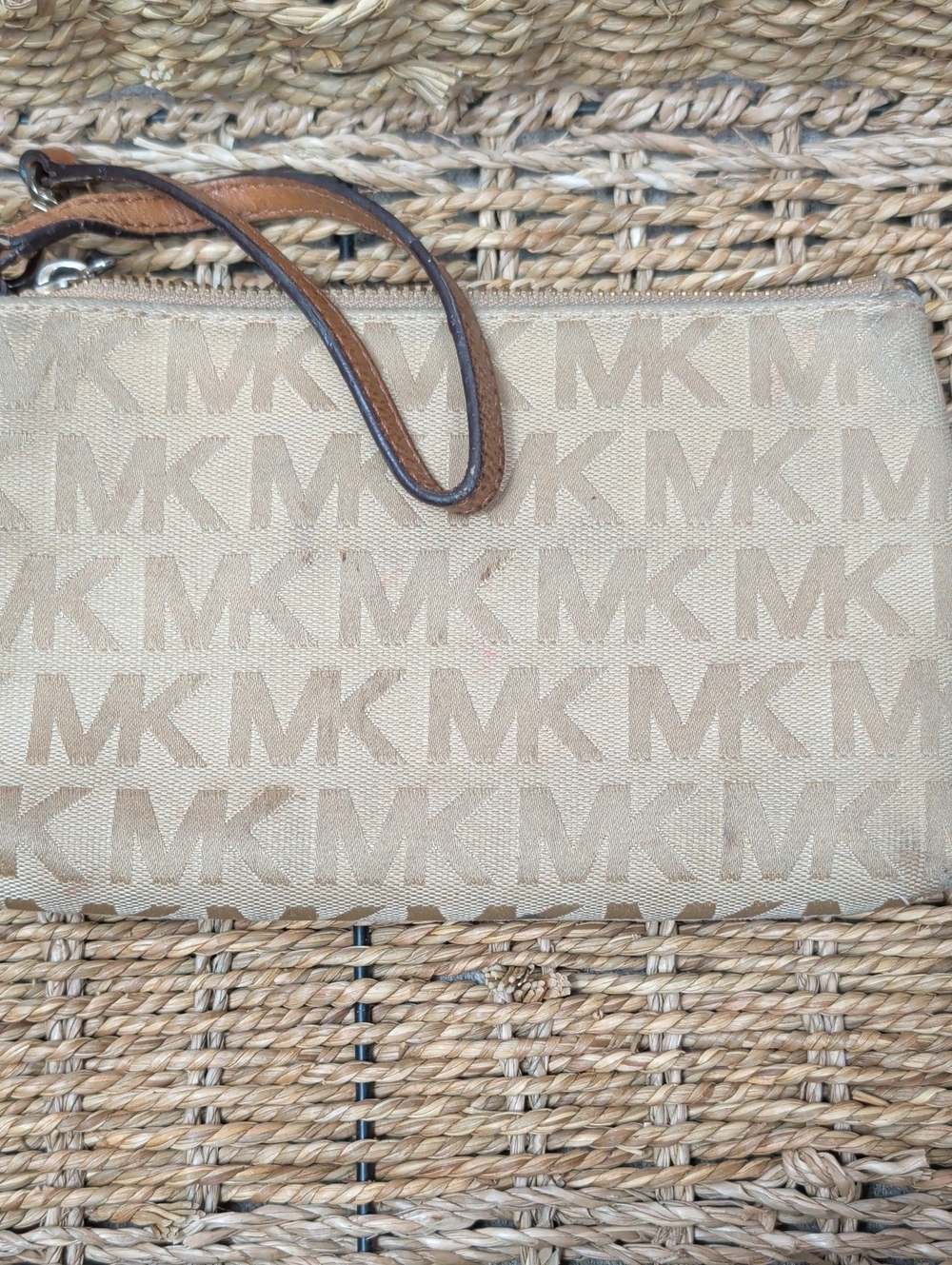 Michael Kors Tan Signature MK Wristlet